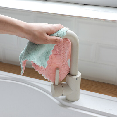 

Gobestart Nonstick Oil Coral Velvet Hanging Hand Towels Kitchen Dishclout