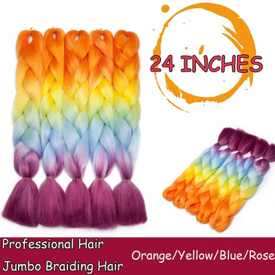 

24 Inches Braiding Hair Ombre for crochet Hair Weave with Synthetic&Twist Braiding Hair Extensions Dark black 100gpc