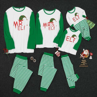 

Family Matching Adult Kids Christmas Elf Pyjamas Xmas Nightwear Pajamas PJs Sets