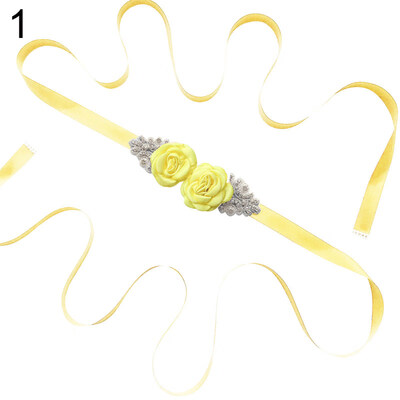 

Fashion Rhinestones Rose Flower Women Bride Dress Belt Girdle Waist Band Decor