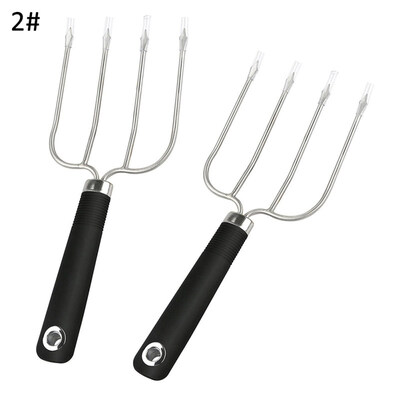 

12Pcs Strengthened Camping Picnic BBQ Turkey 4-Pin Lifter Fork Roasting Tool
