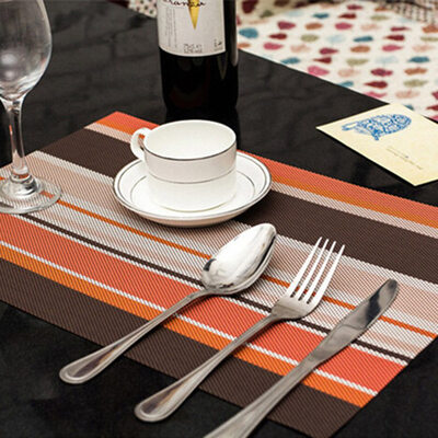 

Low Carbon Waterproof Insulation Placemat Table Mat Coaster Stripe Tableware Mat