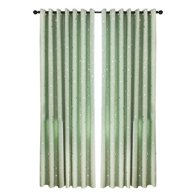 

Stars Moon Bronzing Pattern Shading Sliding Curtains Home Blackout Curtain