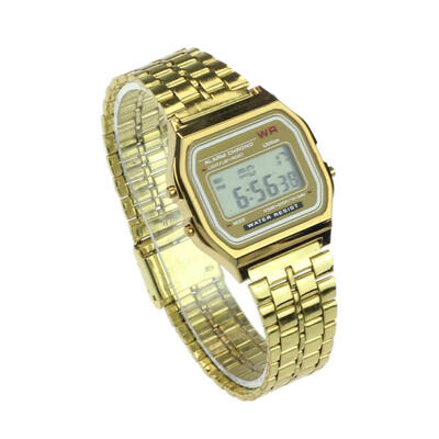 

Luxury Stainless Steel Digital Alarm Stopwatch LED Watch Women Men Fashion Bracelet Wrist Watch Clock relogio feminino 2018 F