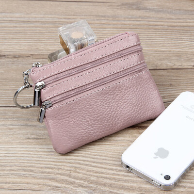 

Factory direct new leather short wallet ladies leather zipper purse mini wallet coin bag