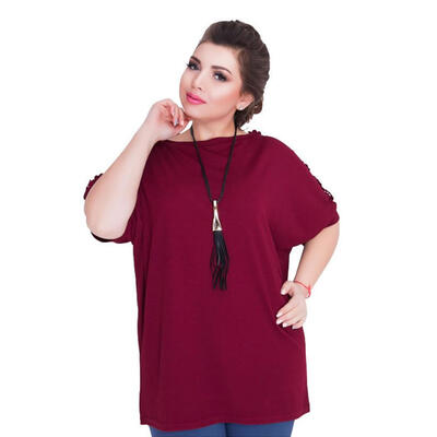 

Lace Stitching Hollow Out Women Pullovers Tops Fashion Clothes Plus Size
