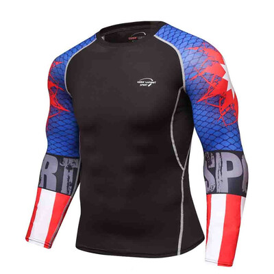 

Toponeto Mens Breathable Long Sleeve Yoga Fitness Print Sport Soft T-Shirt Top Blouse