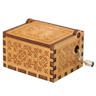 

Retro Wooden Hand Cranked Music Box Home Crafts Ornaments Children Gifts