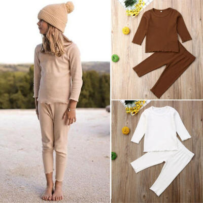 

US 2PCS Baby Boy Girl Toddler Kid Outfit Long Sleeve Shirt Pants Trouser Clothes