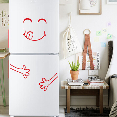 

Toponeto Cute Sticker Fridge Happy Delicious Face Kitchen Fridge Wall Stickers Art