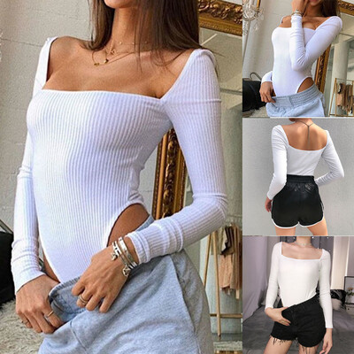 

Starmoon Fashion Women Solid White Square Neck Long Sleeve Backless Casaul Jumpsuits