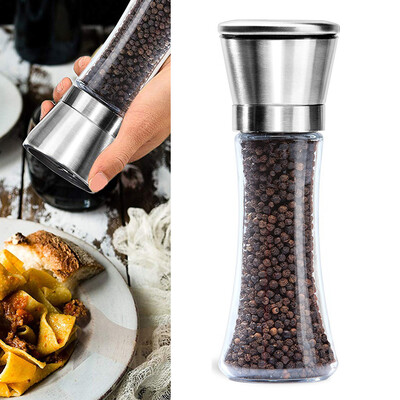 

Gobestart Kitchen Salt And Pepper Grinder 6oz Stainless Steel Mill Shakers Easy to Use Fill