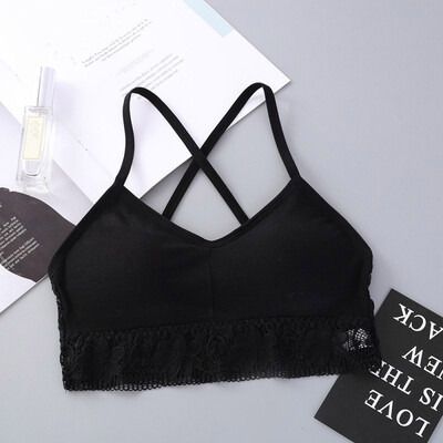 

Lace Cross Camisole Wrapped Chest Bra