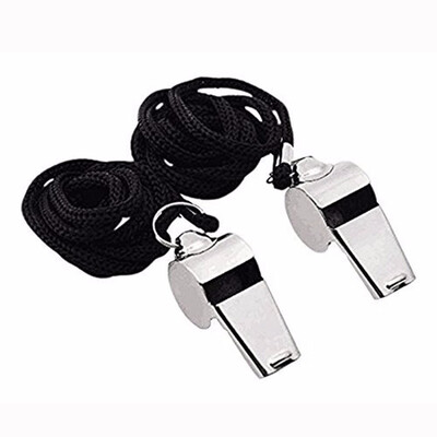 

Siaonvr Metal Referee Coach Whistle Stainless Steel Extra Loud Whistle with Lanyard for School Sports Soccer Football Basketball