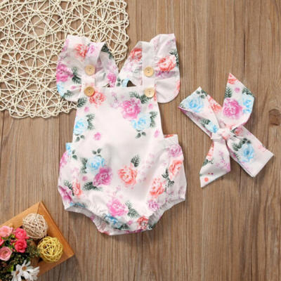 

Newborn Baby Girls Infant Floral Romper Bodysuit One-pieces Clothes Sunsuit Sets