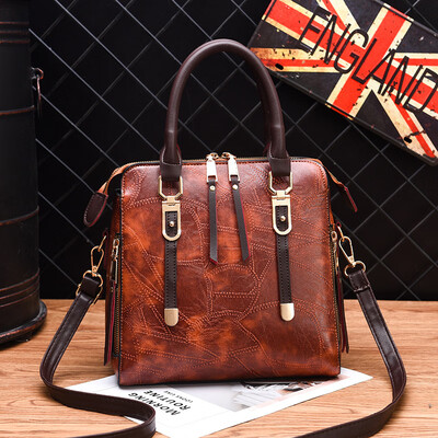 

2019 spring PU leather Europe&America big bag shoulder bag simple handbag diagonal bag fashion handbag