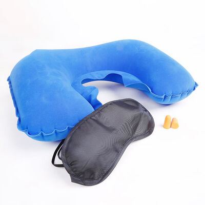 

Air Blow Up Pillow Outdoor Camping Inflatable U Shape Pillow Cushion Soft Neck Pillow Eye Mask Earplugs