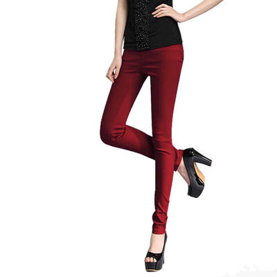 

Fashion Womens Solid Long Pants High Waist Pencil Trousers Skinny Slim Pants Korean Style Spring Autumn Casual Women Pants