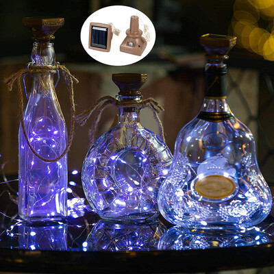 

Gobestart 2Pcs Solar Energy Cork Shaped LED Light Starry Light Wine Bottle Lamp Decor
