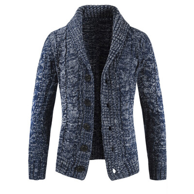 

Mens Solid Lapel Collar Button Down Coat Knitwear Jacket Tops Autumn Cardigan