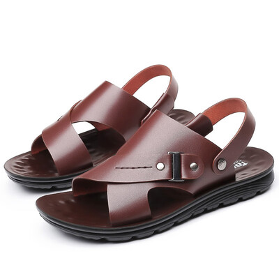 

YONGHENGMEILI Genuine leather mens non-slip beach shoes 7154