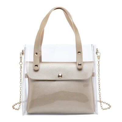

2pcsset Clear Solid Color Shoulder Handbags Women Clutch Crossbody Bags