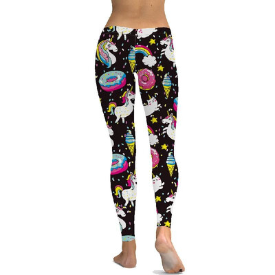 

2018 thin cartoon white horse digital printing leggings fashion sexy stretch pants white