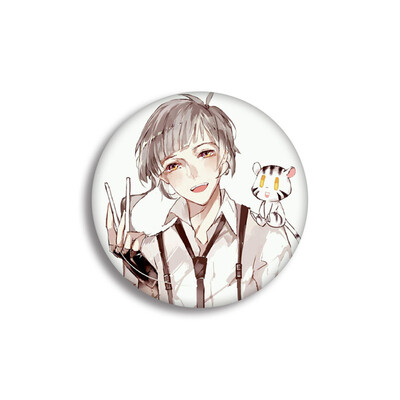 

1Pc Anime Bungo Stray Dogs Cosplay Badge Atsushi Brooch Pin Dazai Osamu Brooch Pins For Backpack Clothes