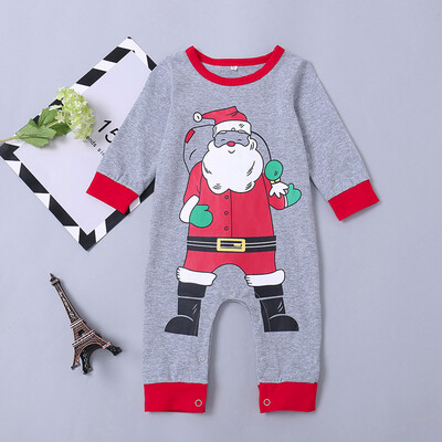 

Newborn Infant Cartoon Santa Christmas Print Romper Jumpsuit Outfits Clothes