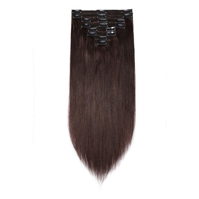 

Clip in 100 Remy Human Hair Extensions double weft Grade 7A Quality Full Head 8pcs 18clips Soft Silky Straight for Women