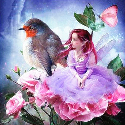 

5D Diamond Painting Full Square Girl And Bird Embroidery Sale Diamond Mosaic Picture Of Rhinestone Decor Home Drop Ship