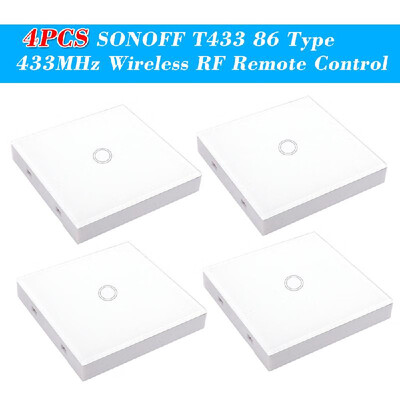 

5PCS SONOFF T433 86 Type Luxury Wall Touch Panel Sticky 433MHz Wireless RF Remote Control Transmitter Automation Modules 1 Gang Su