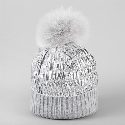 

Tailored Fashion Women Winter Knit Hat Foxes Ball Collar Set Thick Warm Solid Earmuff Hat