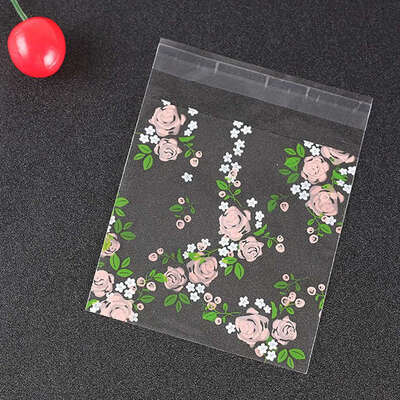 

100 PcsPack Flower Self Adhesive Cellophane Sweet Cookies Candy Party Xmas Gift Bag