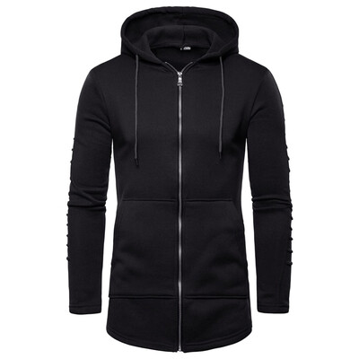 

Toponeto Men Long Splicing Fold Pullover Long Sleeve Hooded Sweatshirt Tops Blouse