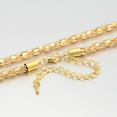 

Iron Lantern Chain Necklace Makings with Alloy Lobster Claw Clasps&Iron End Chains Light Gold 295"