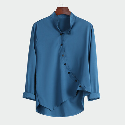 

Toponeto Mens Autumn Loose Fashion Casual Daily Buttons Long sleeve Shirt Top Blouse