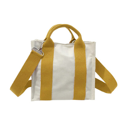 

Portable Women Color Block Canvas Shoulder Bag Handbag Crossbody Storage Pouch