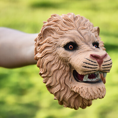 

〖Follure〗Animal Hand Puppets Role Play Realistic Animal Head Gloves Soft Toy for Children