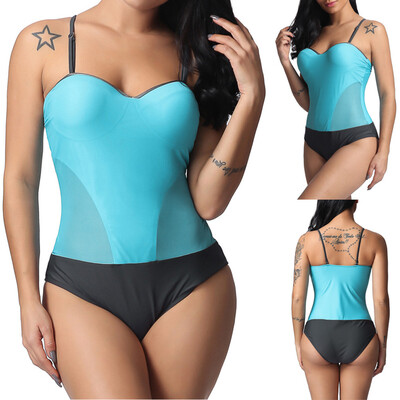 

Roseonmyhand Women Solid One Piece Bikini Monokini Swimsuit BathingSuit Beachwear Monkini