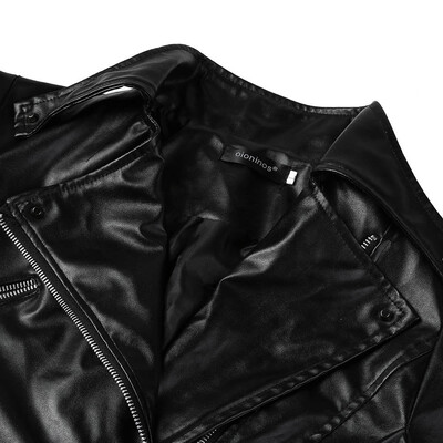

Toponeto Womens Autumn Winter Leather Jacket Short Casual Leather Jacket Coat