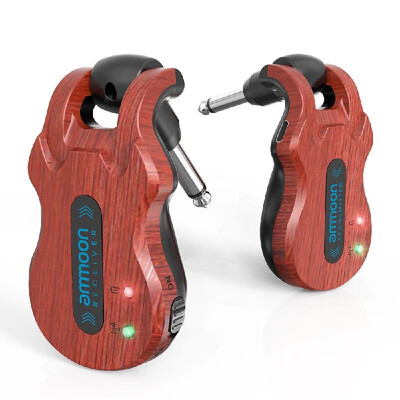 

ammoon Wireless Guitar System Audio Digital Guitar Transmitter Receiver Built-in Rechargeable Battery 300 Feet Transmission Range