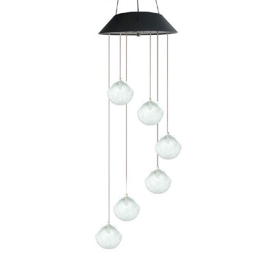 

Solar Rattan ball Wind Chime Mobile Waterproof Color Changing Wind Chimes Spiral Spinner Decorative Romantic Hanging Wind Ball Li