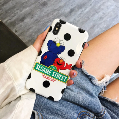

Rlenda Fashion Cartoon Sesame street Kaws Transparent Air Cushion Soft TPU Phone Cases for Xiaomi8 Xiaomi 6x