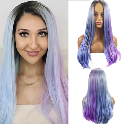 

Tailored Womens Fashion Wig Multicolor Synthetic Hair Long Wigs straight Wig