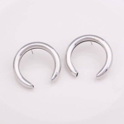 

EK487 New Fashion Simple Aros Hoop Earrings for Women Geometric Big Circle Empty Tube Pendant Loop Earrings Exaggerated Jewelry