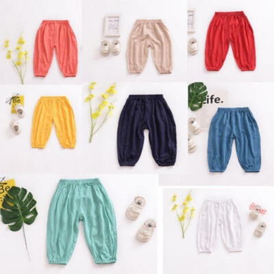 

Kids Toddler Baby Boys Girls Wrinkled Cotton Leggings Pants Long Trousers 0-5Y