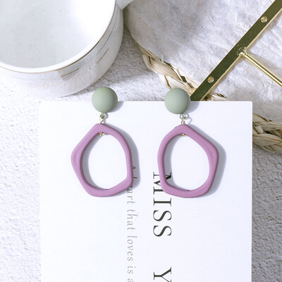 

2019 latest design brand creative irregular geometric color earrings generous minimalist pendant earrings gifts for women