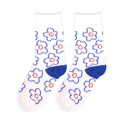 

New Fashion Colored flowers Cotton Women Socks Sweet Lovely Lady Autumn Socks