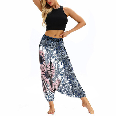 

Boho Women Loose Baggy Gym Yoga Pants Ladies Floral Print Lantern Long Trousers